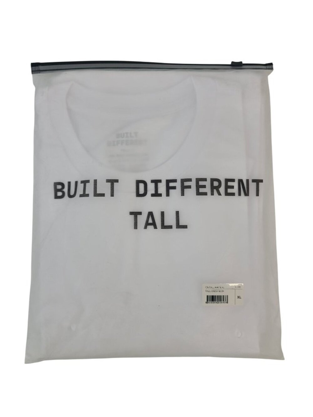 NEW Built Different Tall White Crew Neck T-Shirt Men's Size XL